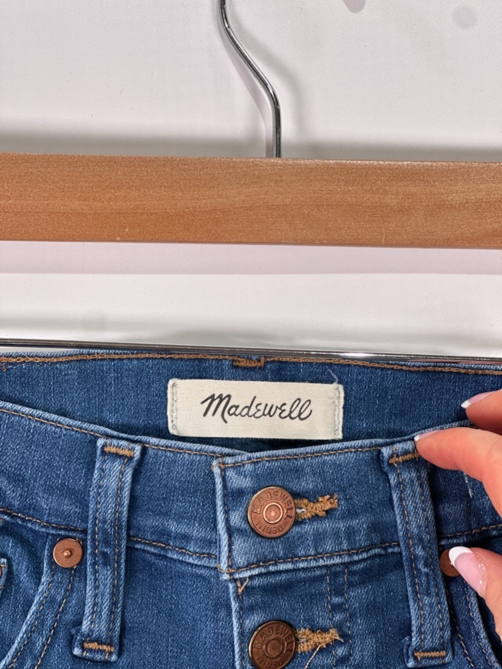 Madewell Cali Demi Boot Jeans High Rise Exposed Button Fly 24 - Picture 5 of 12